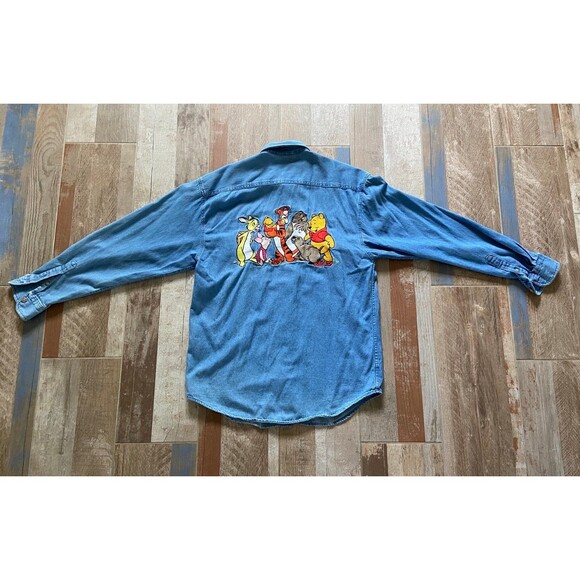 Vintage Disney Winnie the Pooh Embroidered Denim Shirt Size Small - Picture 2 of 8